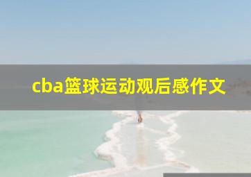 cba篮球运动观后感作文