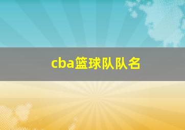 cba篮球队队名