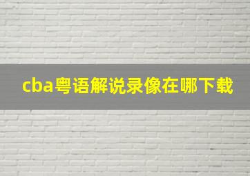 cba粤语解说录像在哪下载