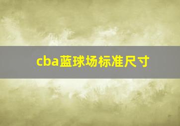 cba蓝球场标准尺寸