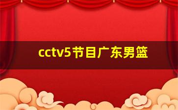 cctv5节目广东男篮