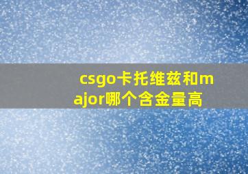 csgo卡托维兹和major哪个含金量高