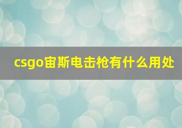 csgo宙斯电击枪有什么用处