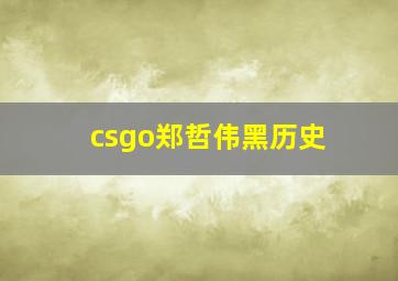 csgo郑哲伟黑历史