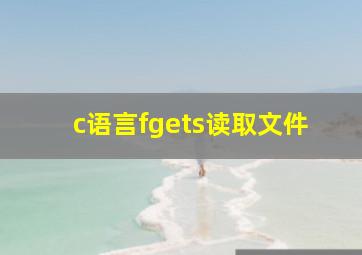 c语言fgets读取文件