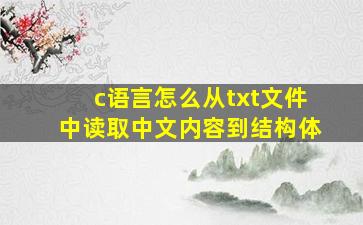 c语言怎么从txt文件中读取中文内容到结构体