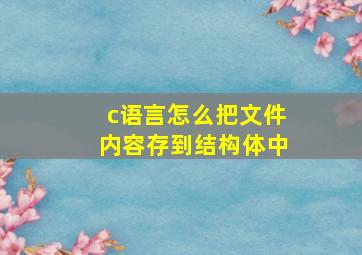 c语言怎么把文件内容存到结构体中