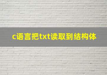 c语言把txt读取到结构体