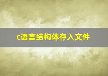 c语言结构体存入文件