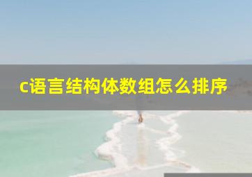 c语言结构体数组怎么排序