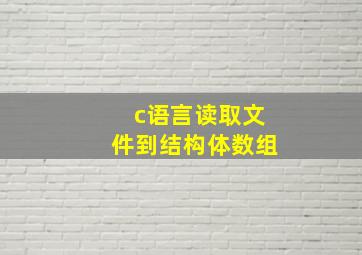 c语言读取文件到结构体数组