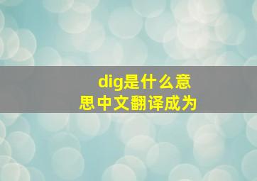 dig是什么意思中文翻译成为