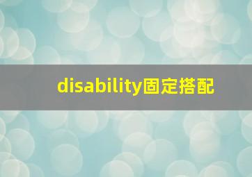 disability固定搭配