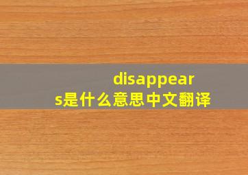 disappears是什么意思中文翻译