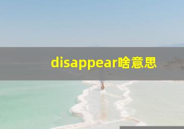 disappear啥意思