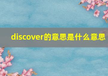 discover的意思是什么意思