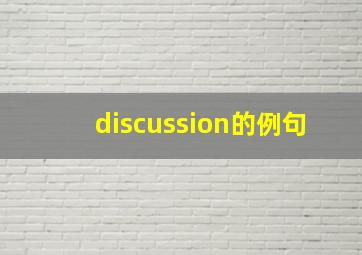 discussion的例句