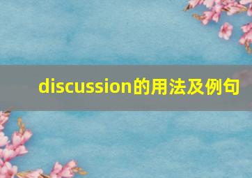 discussion的用法及例句