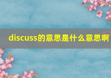 discuss的意思是什么意思啊