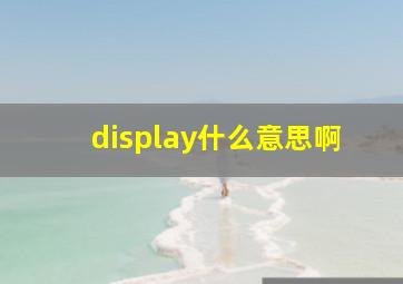 display什么意思啊