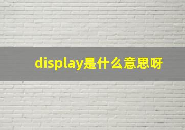 display是什么意思呀