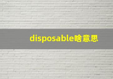 disposable啥意思