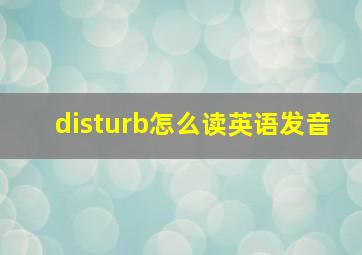 disturb怎么读英语发音