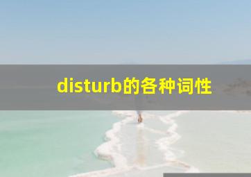 disturb的各种词性