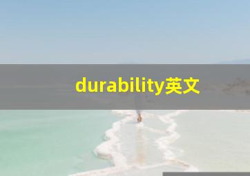 durability英文