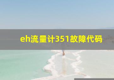 eh流量计351故障代码