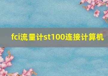 fci流量计st100连接计算机