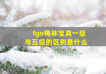 fgo梅林宝具一级与五级的区别是什么