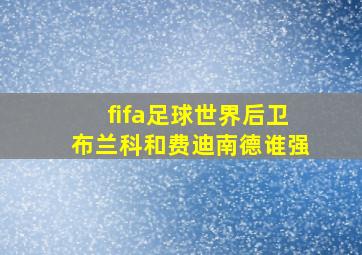 fifa足球世界后卫布兰科和费迪南德谁强