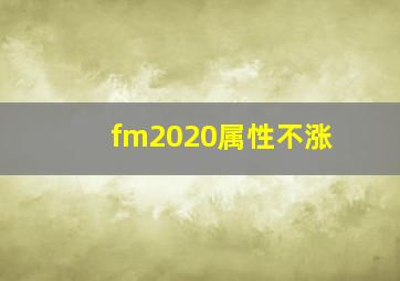 fm2020属性不涨