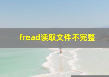 fread读取文件不完整