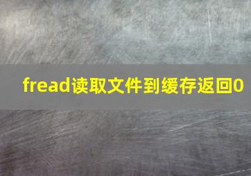 fread读取文件到缓存返回0