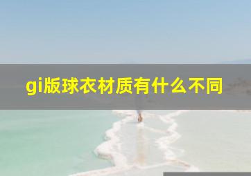 gi版球衣材质有什么不同