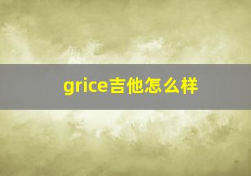 grice吉他怎么样