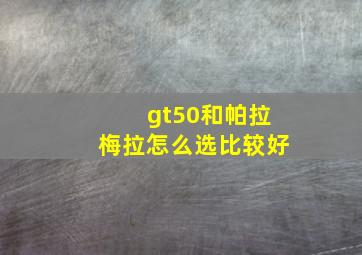 gt50和帕拉梅拉怎么选比较好