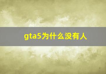 gta5为什么没有人