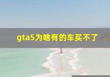 gta5为啥有的车买不了