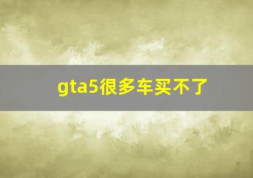 gta5很多车买不了