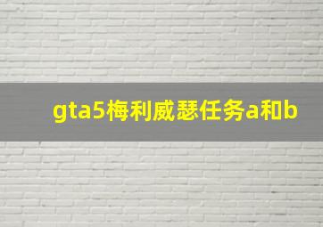 gta5梅利威瑟任务a和b