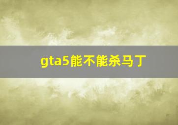 gta5能不能杀马丁