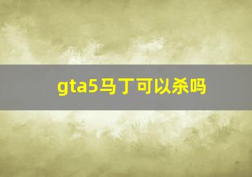 gta5马丁可以杀吗