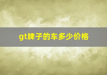 gt牌子的车多少价格