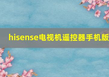 hisense电视机遥控器手机版