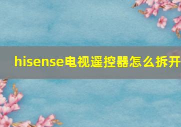 hisense电视遥控器怎么拆开