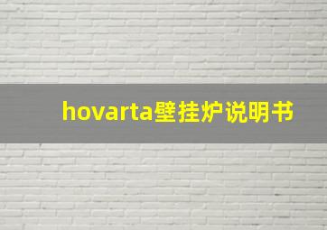 hovarta壁挂炉说明书