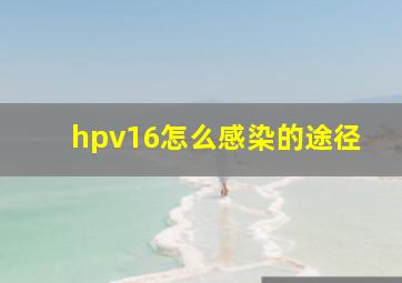 hpv16怎么感染的途径